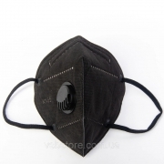 Maska filtrująca KN95 sześciowarstwowa z zaworem (1 szt.), czarna 