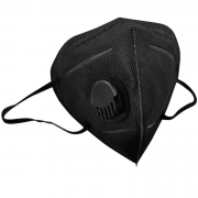 Maska filtrująca KN95 sześciowarstwowa z zaworem (1 szt.), czarna 