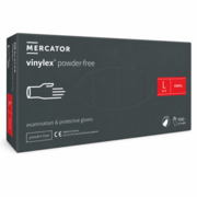 Rękawiczki winylowe Mercator niesterylne bezpudrowe L (100 szt. op.), przezroczyste