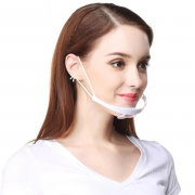 Transparent, reusable plastic mask