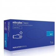 Перчатки нитриловые Mercator Nitrylex Basic неопудренные XL (200 шт/уп), голубые