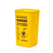 Receptacle for used disposables (needles, cartridges), yellow
