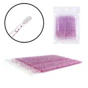Aplikatory mikroszczoteczki brokatowe (100 szt. op), fioletowe