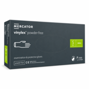 Mercator unsterile puderfreie S-Vinyl-Handschuhe (100 Stück), transparent