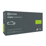 Rękawiczki winylowe Mercator niesterylne bezpudrowe S (100 szt. op.), przezroczyste
