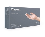 Mercator non-sterile powder-free S-vinyl gloves (100 pcs.), transparent