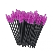 Eyelash brush nylon handle black, violet bristles (50 pcs. op.)