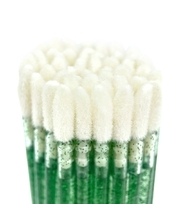 Glitter velour applicators in pouch, green (50 pcs. op.)
