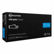 "Mercator Nitrylex Black" juodos nitrilo pirštinės be miltelių, M (100 vnt.), juodos spalvos