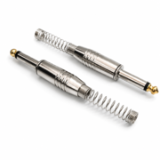 Wtyk metalowy 6,3 mm mono z długą sprężyną ForMe, chromowany
