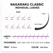 Rzęsy Nagaraku Premium Mink czarne Mix L 0.12 7-15 mm