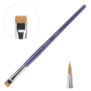 Пензлик для брів Creator Synthetic №21 широкий прямий, фіолетова ручка