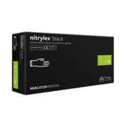 Rękawiczki nitrylowe Mercator Nitrylex Black bezpudrowe S (100 szt. op.), czarne