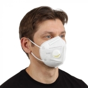 Респіратор-маска KN95 шестишарова з клапаном (1 шт), біла