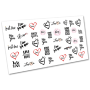 Nail art stickers Nr4112 Love, red and black