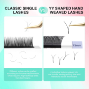 Nagaraku 2D Y-shape Mix C eyelashes, 0.07, 8-15