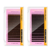 Nagaraku dark brown eyelashes Mix C, 0.1
