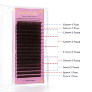 Nagaraku dark brown eyelashes Mix C, 0.1