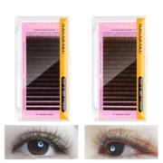 Nagaraku Mink dark brown eyelashes Mix D, 0.07