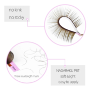 Nagaraku Mink dark brown eyelashes Mix D, 0.07