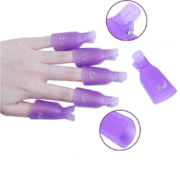 Зажимы пластиковые для снятия гель-лаков в пакете (10 шт/уп), фиолетовые
