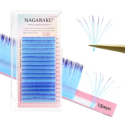 Вії Nagaraku Mink омбре easy fan блакитні Mix D, 0.07