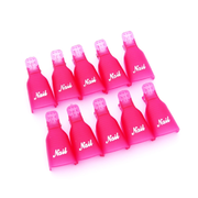 Зажимы пластиковые для снятия гель-лаков в упаковке (10 шт/уп), малиновые