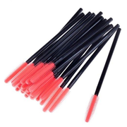 Eyelash brush silicone handle black, coral bristles (50 pcs. op.)