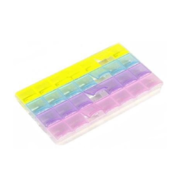 Plastic organiser with 28 compartments, 4 colours