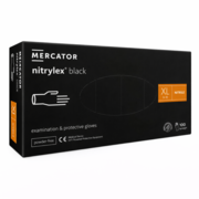 Mercator Nitrylex Black powder-free nitrile gloves XL (100 pcs.), black