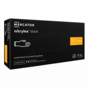 Mercator Nitrylex Black nitrilo pirštinės be miltelių XS (100 vnt.), juodos spalvos