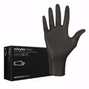Mercator Nitrylex Black powder-free nitrile gloves XS (100 pcs.), black