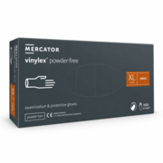 Mercator unsterile puderfreie XL-Vinylhandschuhe (100 Stück, Packung), transparent