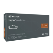 Mercator non-sterile powder-free XL vinyl gloves (100 units, pack), transparent