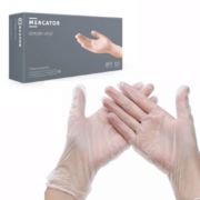 Mercator non-sterile powder-free XL vinyl gloves (100 units, pack), transparent