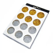 Nail decoration confetti (12 pcs/pack), gold + silver