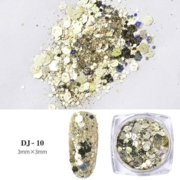 Multi-size glitter for decoration No. 10, gold