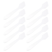 Plastic mixing spoon, white