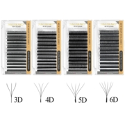 Nagaraku 3D W-shape Mix D eyelashes, 0.07, 8-12