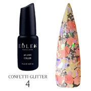 Гель-лак Edlen Confetti Glitter №04, 9мл