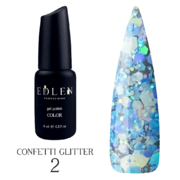 Гель-лак Edlen Confetti Glitter №02, 9мл