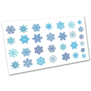 Nail art stickers no 766 snowflakes, blue