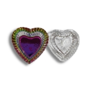 Heart-shaped glass for henna/pigment, coloured